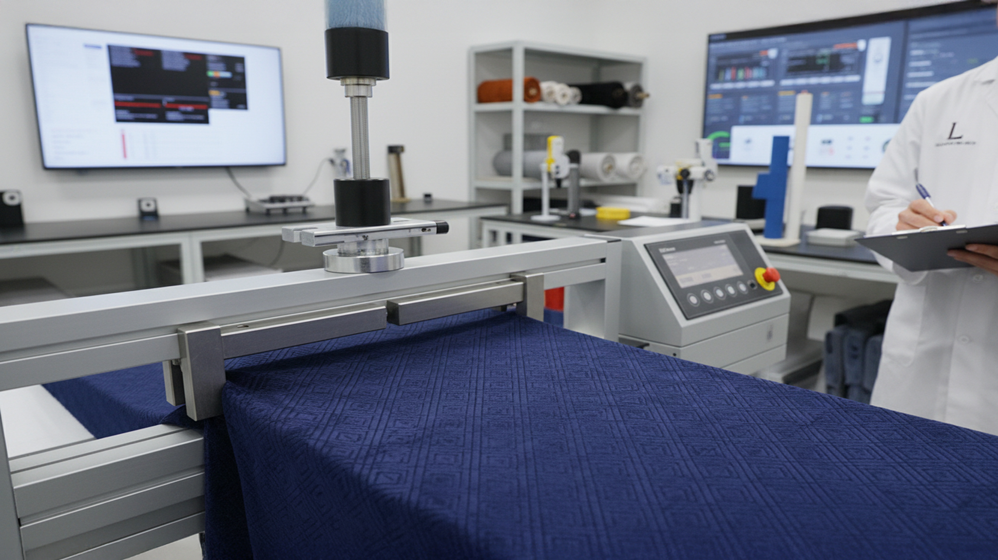 Teste para descobrir o desempenho de um tecido de estofamento